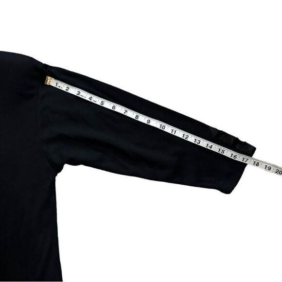 Ivana Vintage Black & Gold Button Detail 3/4 Sleeve Split Hem Blouse Sz Medium - Picture 10 of 10